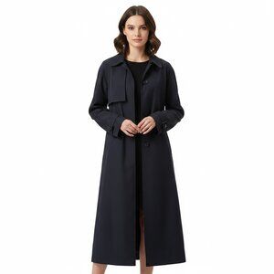 Cleo Long Black Duster Button Front Top